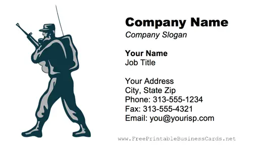 Soldier business card