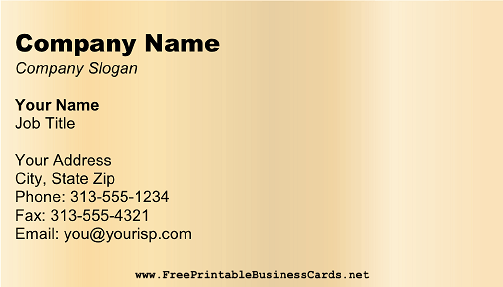 Light Gold business card