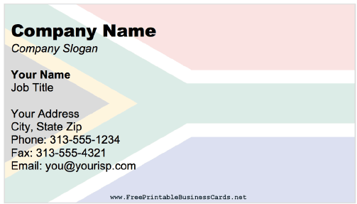 South Africa business card