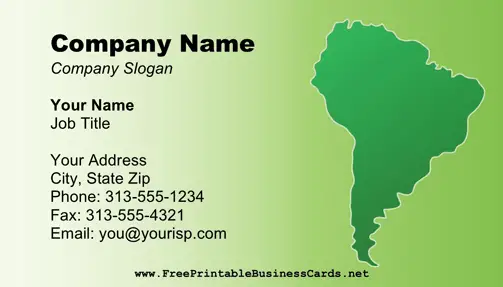 South America business card
