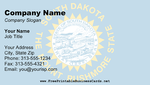 Flag of South Dakota business card