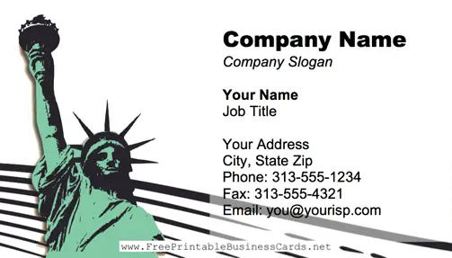 Statue Of Liberty business card