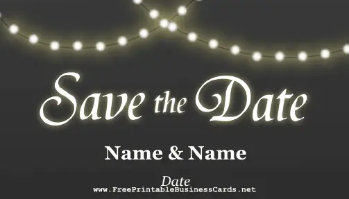 String Lights Save The Date Card business card