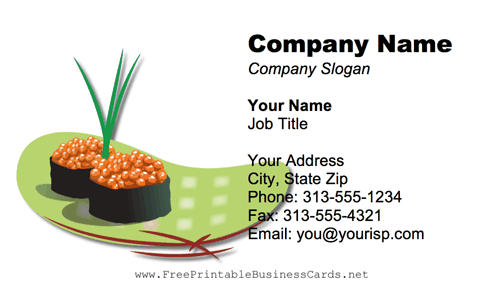 Sushi business card