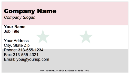 Syria business card