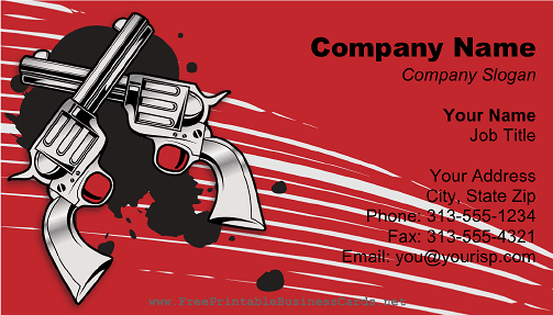 Two Guns Red business card