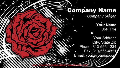 Modern Rose on Black business card