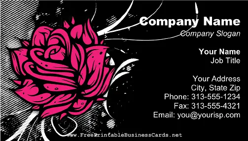 Pink Rose business card