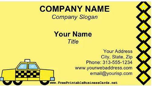 Taxi Service business card