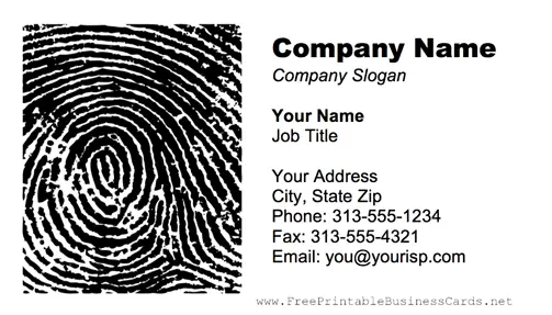Thumb Print business card