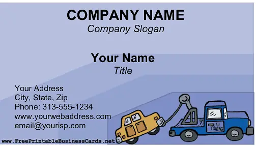 Towing Service business card