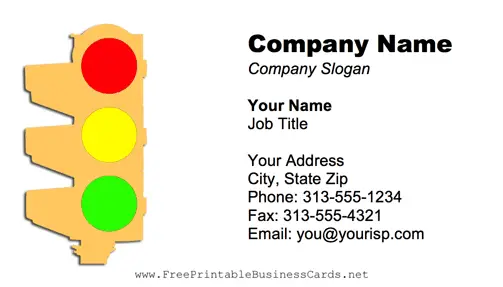 Traffic Light business card