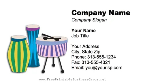 Tribal Drums business card