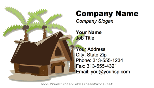 Tropical Cabin business card