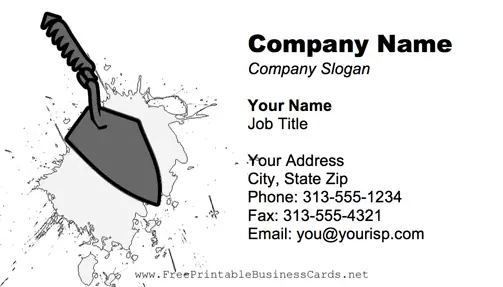 Trowel business card