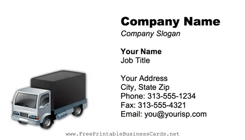 Truck business card