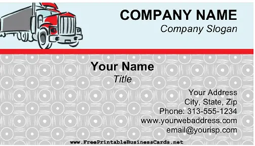 Trucker business card
