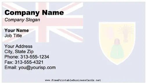 Turks And Caicos business card