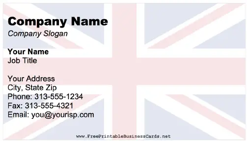United Kingdom business card