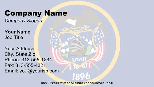 Flag of Utah business card