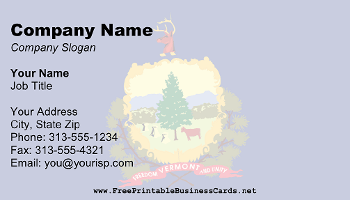 Flag of Vermont business card
