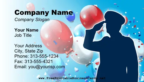 Veterans Day business card