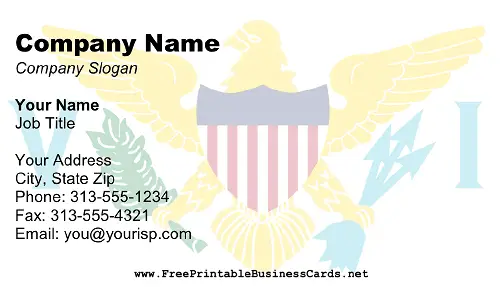 Virgin Islands Flag business card