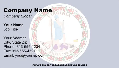Flag of Virginia business card