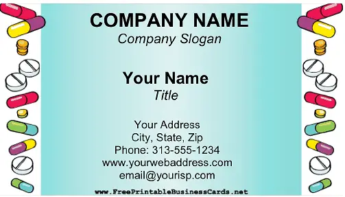 Vitamins business card