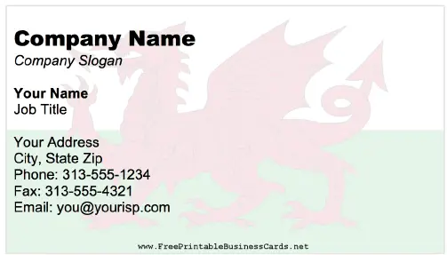 Wales business card