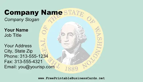 Washington Flag business card