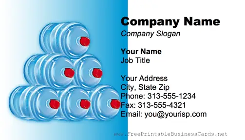 Water Jugs business card
