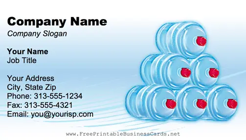 Water Bottles business card