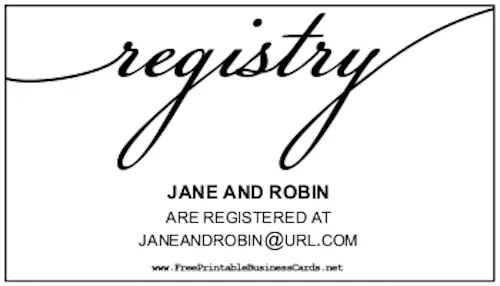 Wedding Registry Insert Card business card