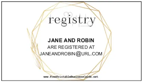 Wedding Registry Insert Card Filigree business card