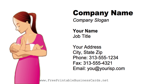Woman And Baby business card