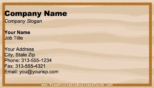 Wooden Panel business card