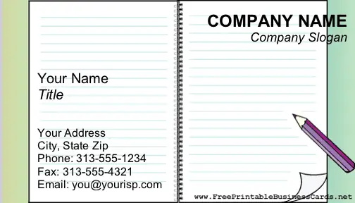 Writer business card