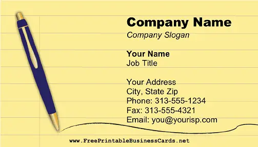 Legal Writer business card