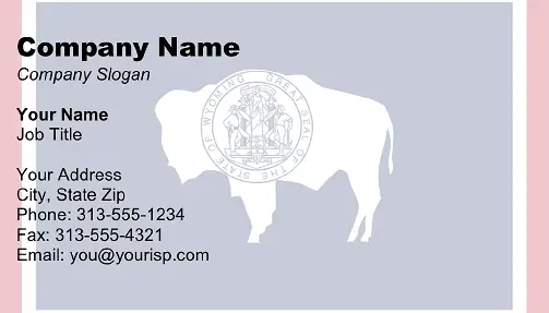Wyoming Flag business card