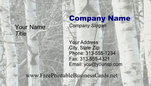 Birch Trees business card