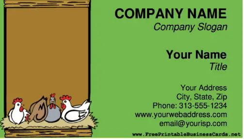 Chickens business card