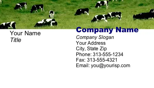 Cows business card
