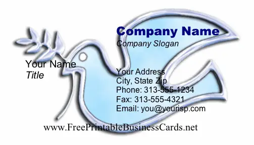 Peace Dove business card