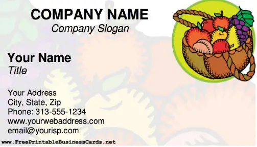 Fruit business card