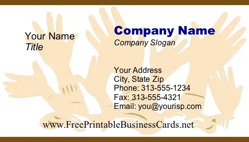 Hands business card
