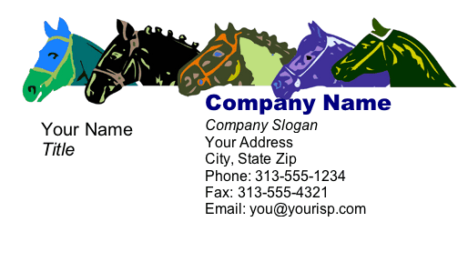 Horses business card