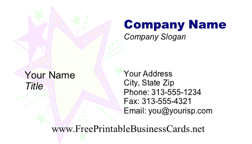 Kid Star business card