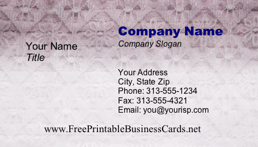 Lace business card
