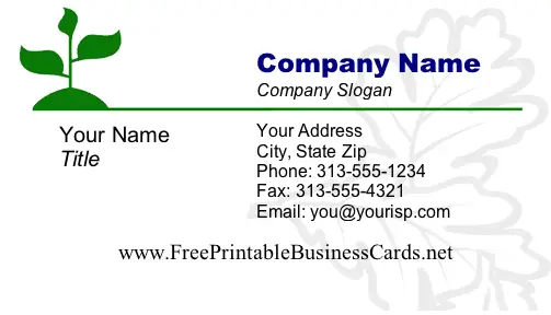 Leaves #1 business card